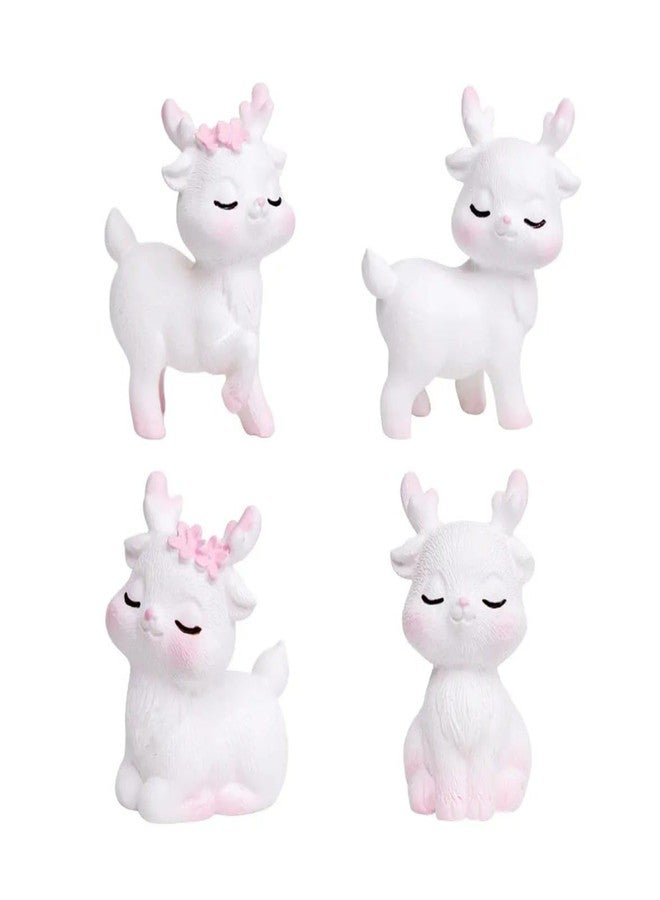 VRB Dec 1 Set Miniature Showpiece Set for Home Decor, car Dashboard,Valentine,Living Room,Gifts Figurines,Cake Decoration Items,Figurines for Home Decor. (4 Pcs Cute Deer Minaiture) - Image 3